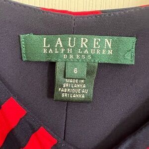Lauren Ralph Lauren Red & Navy Striped Slip Dress